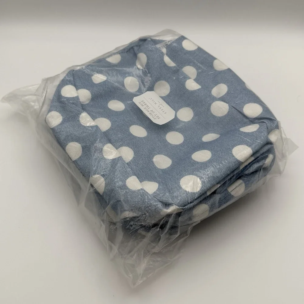 Steel Mill‎ & Co Storage Bin Set of 3 Blue Polka Dot